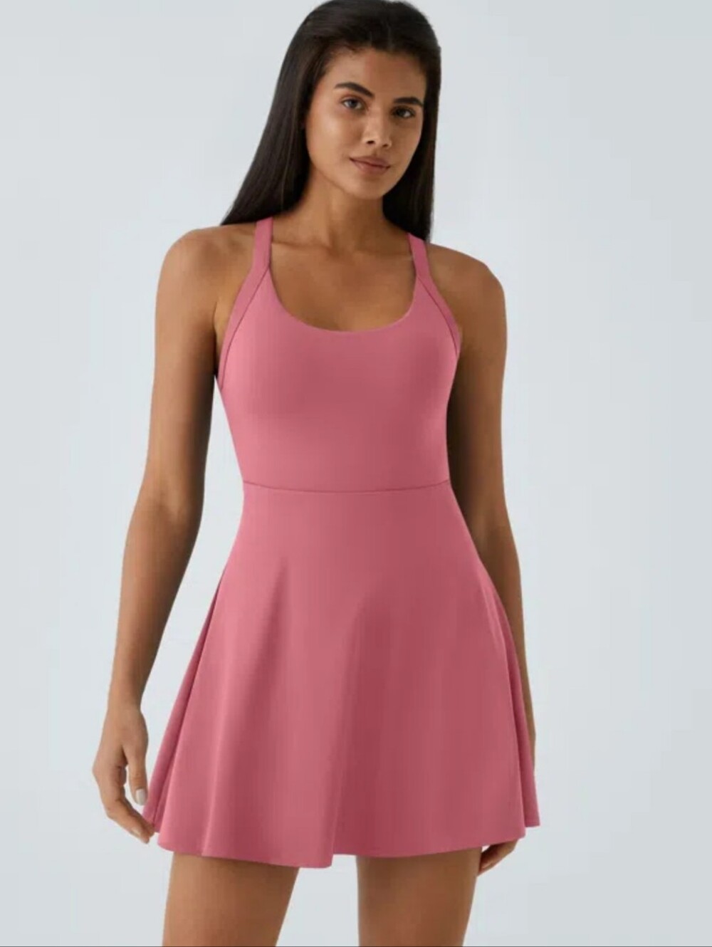 Nwt Halara Sleeveless Coral Pink A‑Line Dress Tennis Preppy M